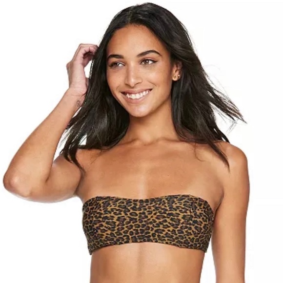 KENDALL & KYLIE Leopard Print Bandeau Bikini Top with Removable Strap - Picture 5 of 16